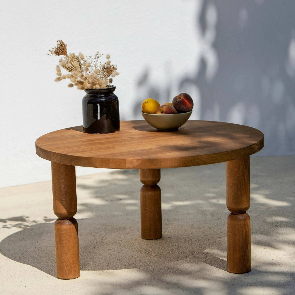 Tavolino da salotto Victorien, Tavolo basso da caffè, Portariviste per divano, Ripiano da soggiorno, 70x70h40 cm, Quercia