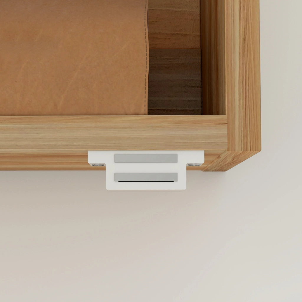 Armadietto bagno con specchio ovale 45x90 cm ¨C zephmum ¨C legno naturale