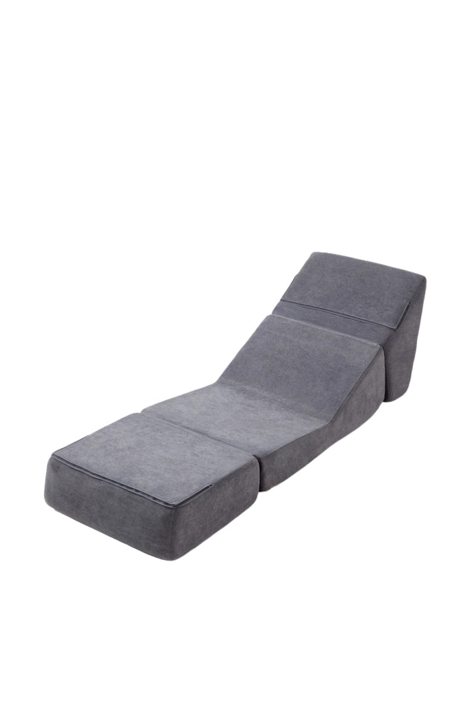 Divano Letto Chaise Longue Pieghevole ¨C MINIMAL ¨C Grigio, Materasso in Schiuma, Multistrato