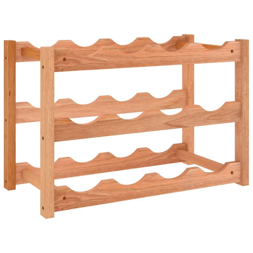 Portabottiglie per 12 Bottiglie in Legno Massello di Noce 350360