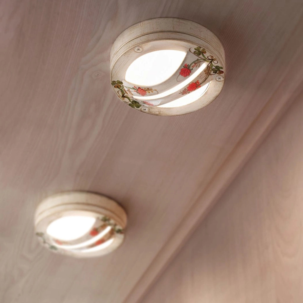 Plafoniera Esterno Classica Brindisi Metallo E Ceramica Bianco Sfumato 1 Luce G9