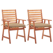 Sedie da Pranzo da Esterni con Cuscini 2 pz Massello di Acacia cod mxl 6911