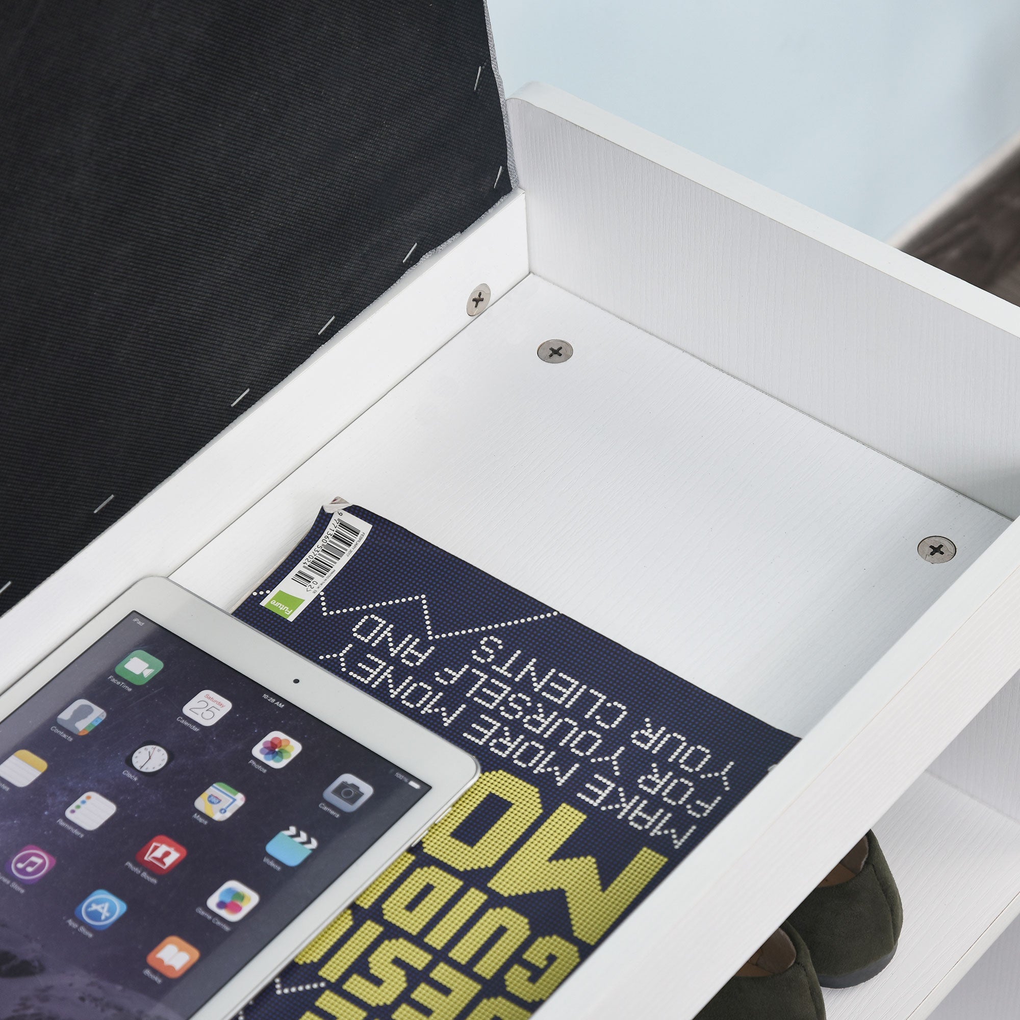 Panca da Ingresso Scarpiera 81x31,5x49 cm in Legno  Bianco