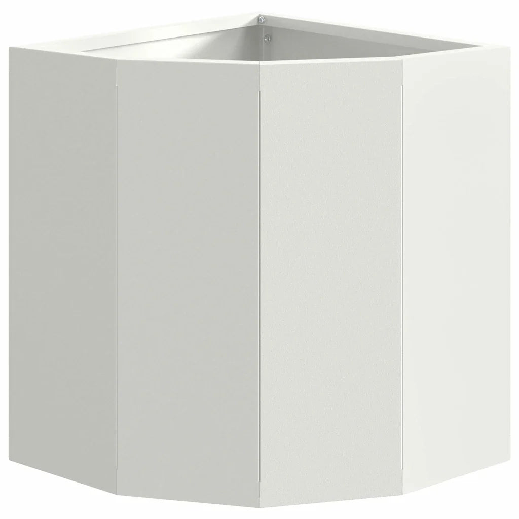 Fioriera angolare moderna ottimizzata per esterno 30 x 30 x 35 cm in acciaio bianco 02_0052895