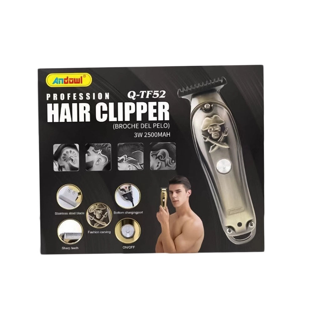 Trade Shop - Taglia Capelli Ricaricabile Rasoio Elettrico Regola Barba 3 Pettini Usb Q-tf52 -