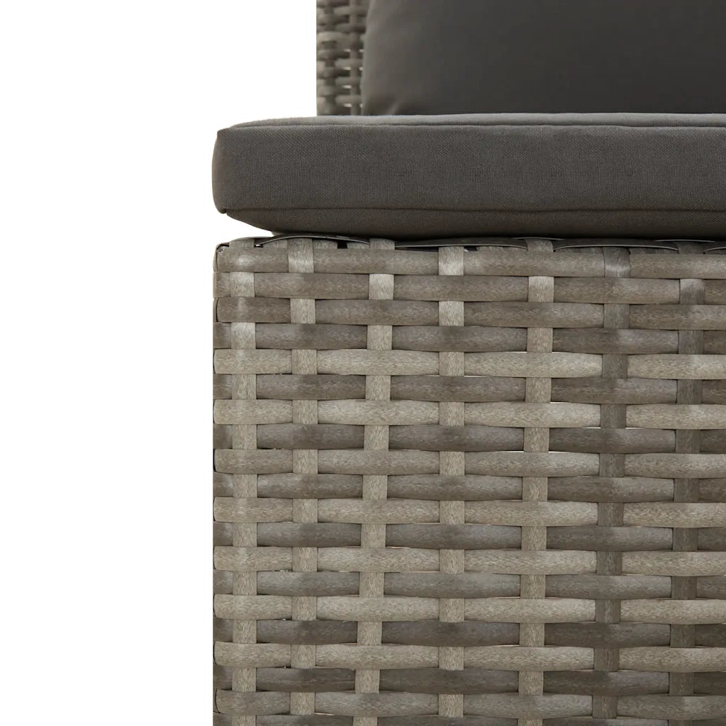 Divano da Giardino a 2 Posti con Cuscini-Sofa da Giardino-Divano da esterno in Polyrattan Grigio