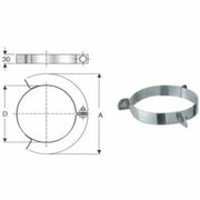 Inox mono parete aisi 316 fascet ta per cavi tiranti d.080