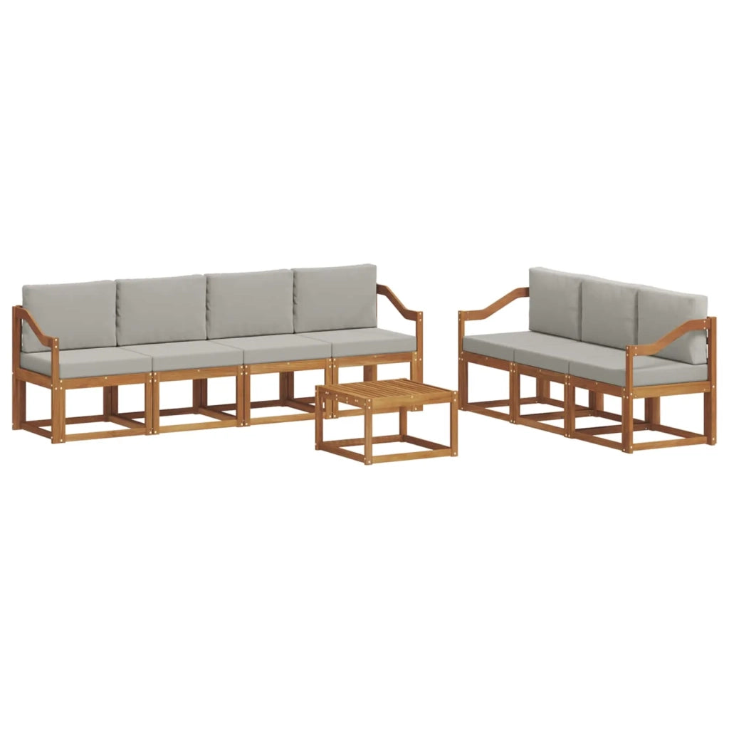 Set di divani da esterno 8 pcs Grigio Naturale e Chiaro 3366129