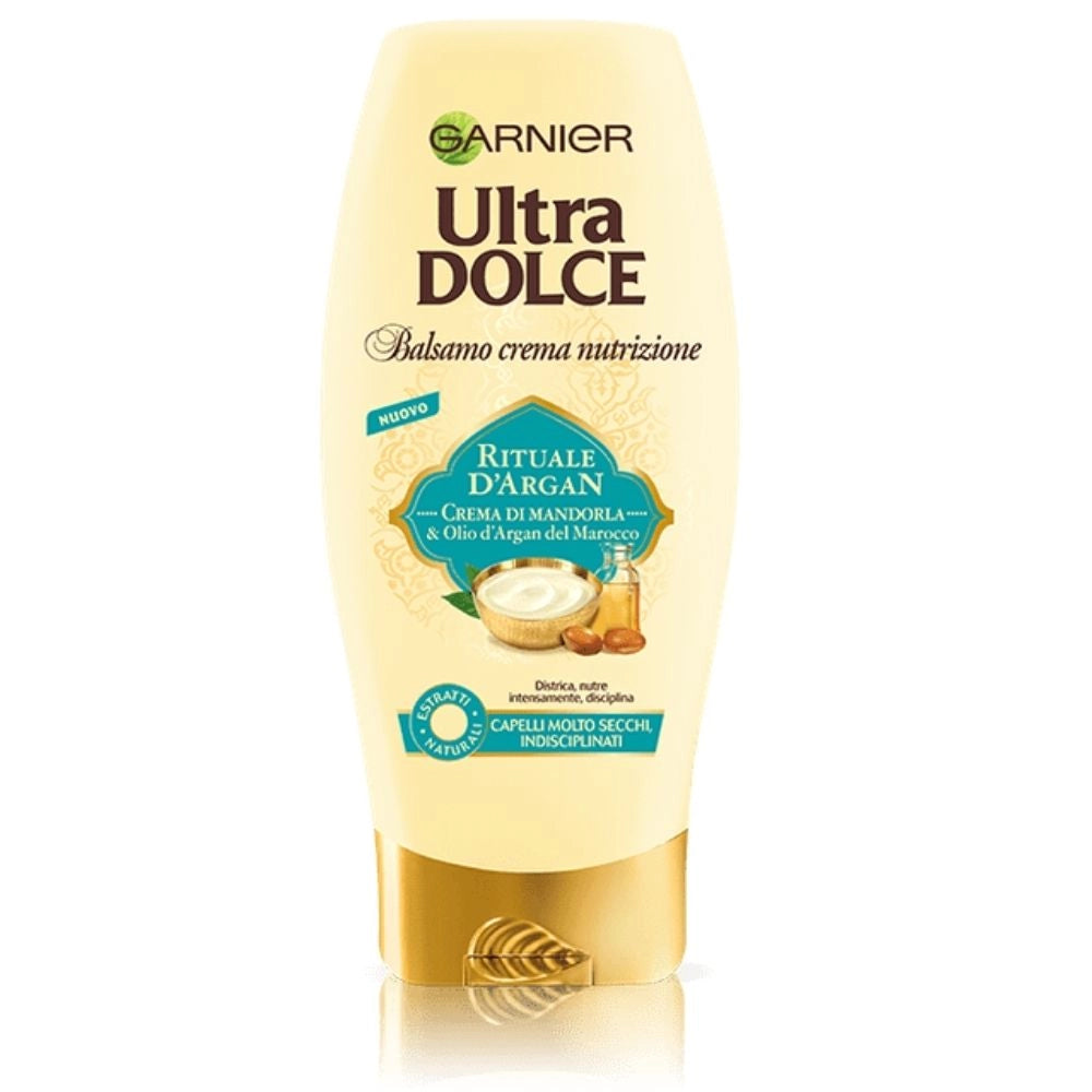 Kit garnier ultra dolce rituale d'argan shampoo balsamo e crema disciplinare