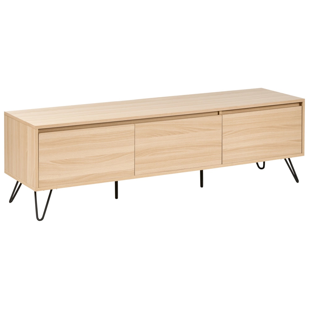 Mobile TV in truciolato marrone chiaro 150 cm 3 ripiani Design minimalista Soggiorno