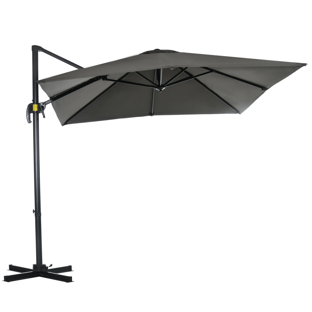 Ombrellone Decentrato Quadrato Inclinabile ¨C Xylo ¨C Grigio Antracite 2,5x2,5m con Base Acciaio