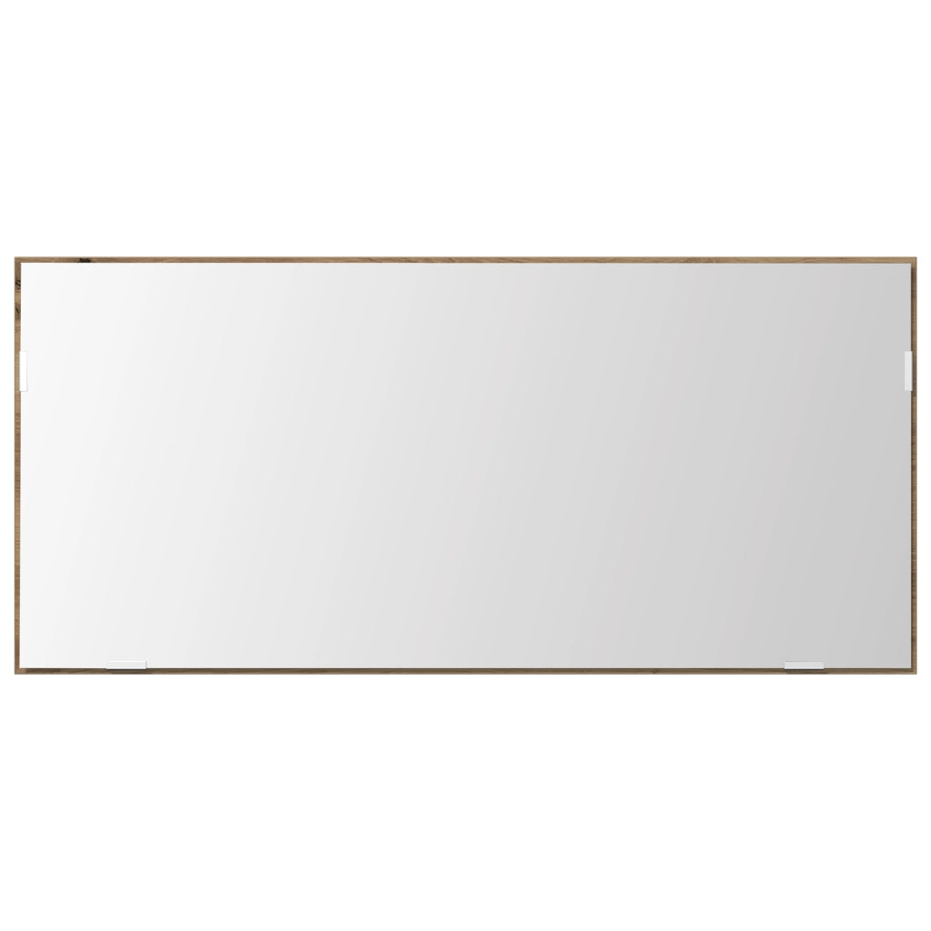 Mobile da bagno con specchio con luce LED in rovere artigianale 80x37 cm