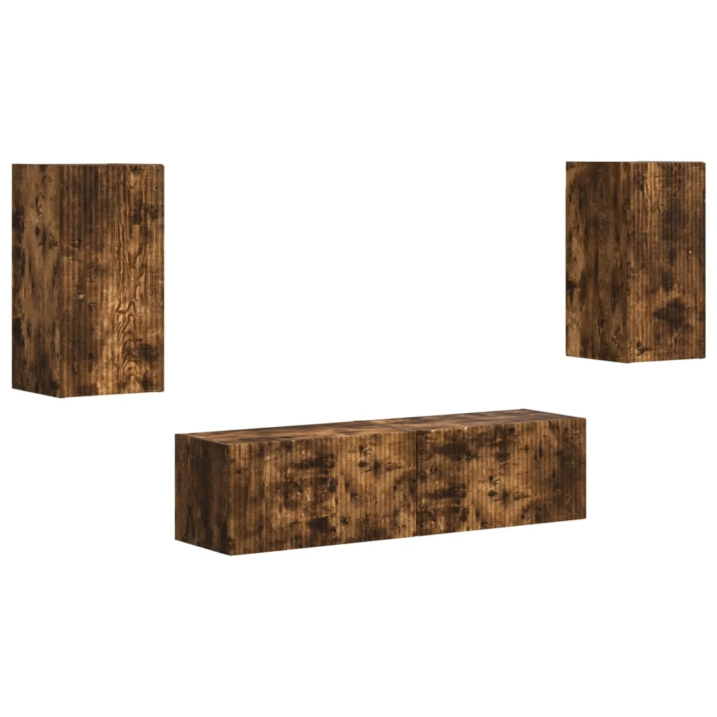 Set mobile TV 4 pcs Rovere fumé Legno multistrato