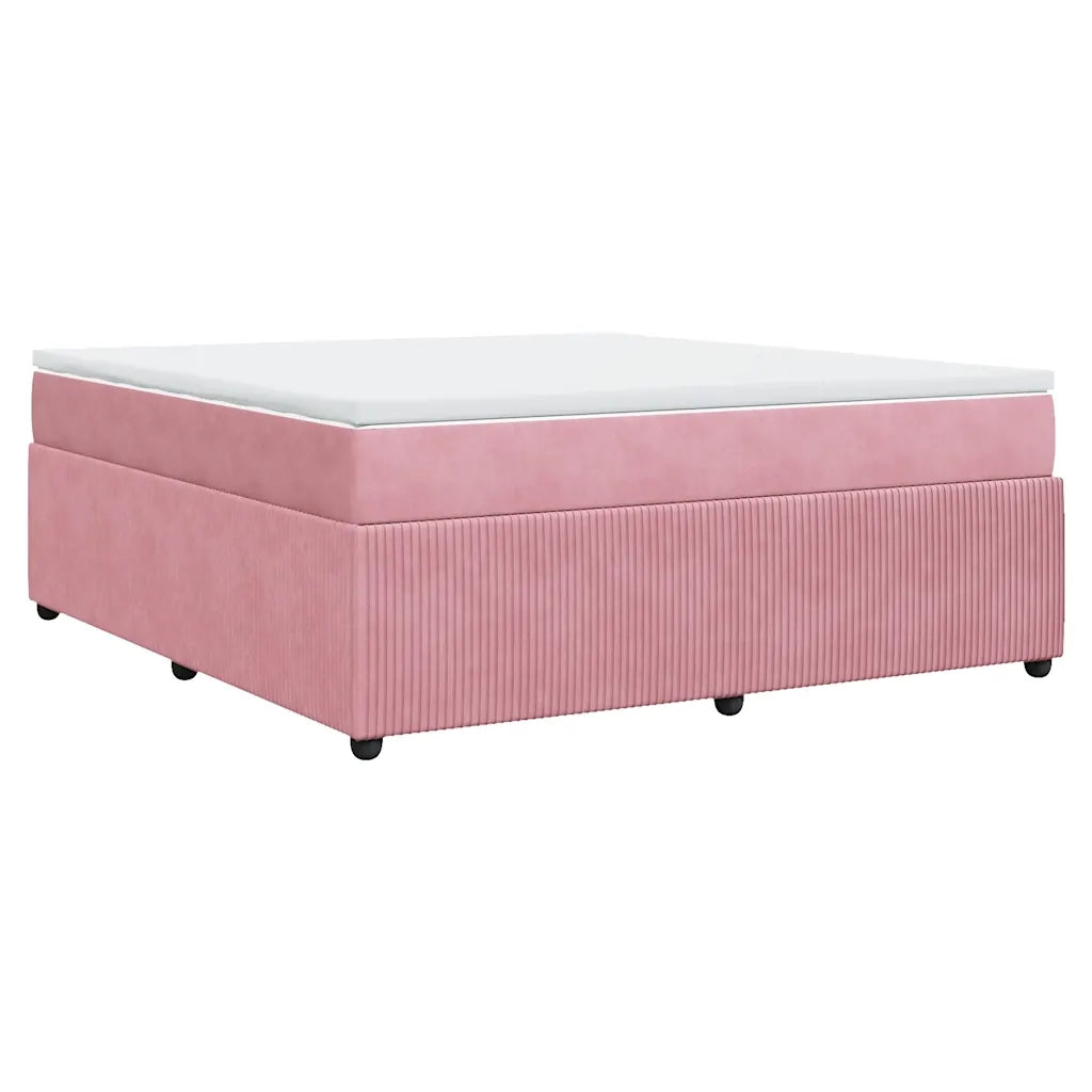 Giroletto a Molle con Materasso Rosa 180x200 cm in Velluto 3285661