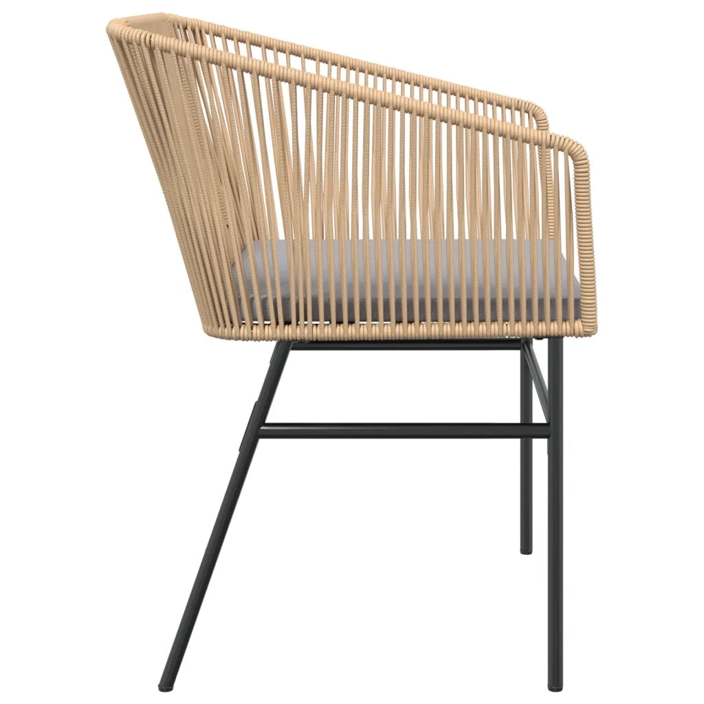 Sedie da Giardino 2pz con Cuscini Marrone in Polyrattan 369103