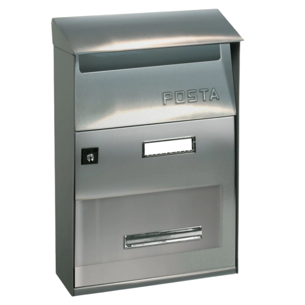 ALUBOX FT Cassetta Postale Da Esterno 32,5X22X11 Cm Cassetta Posta Con Tettuccio Superiore Cassetta Lettere Prelievo Frontale Cassetta Della Posta Formato Lettera COLORE: LISCIO