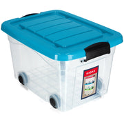 Contenitore per giocattoli KADAX, grande scatola con ruote, in plastica, grande 20 litri