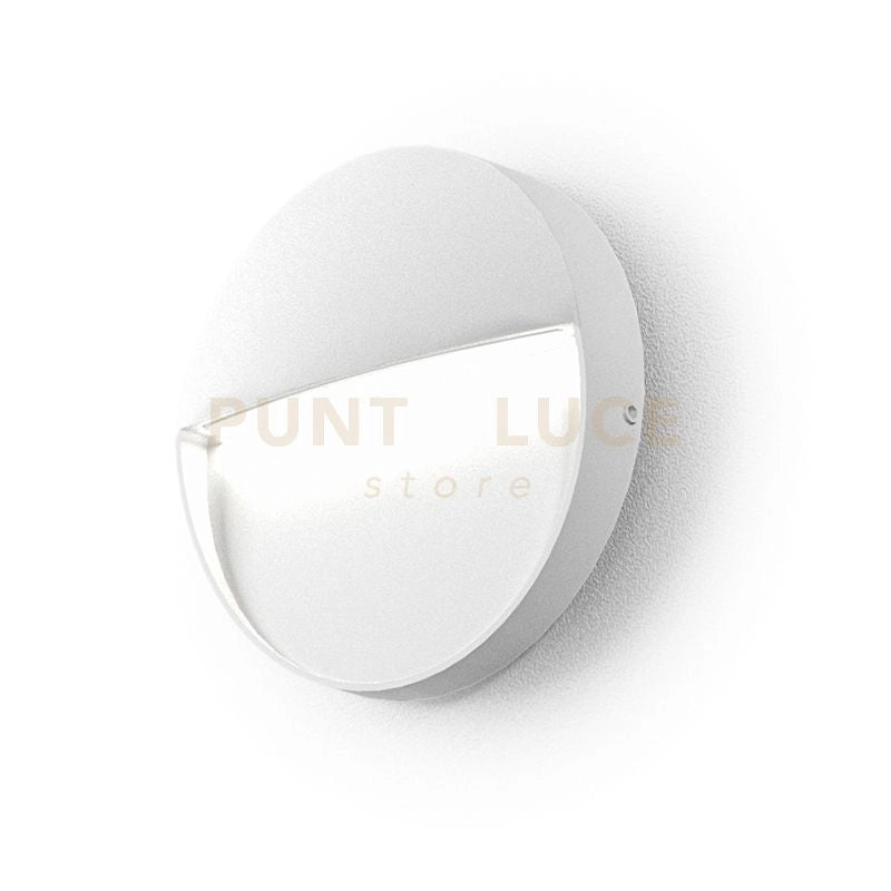 GES984- SEGNAPASSI BIANCO A LED 4000K 210LM 3W IP65 D.11CM TONDO