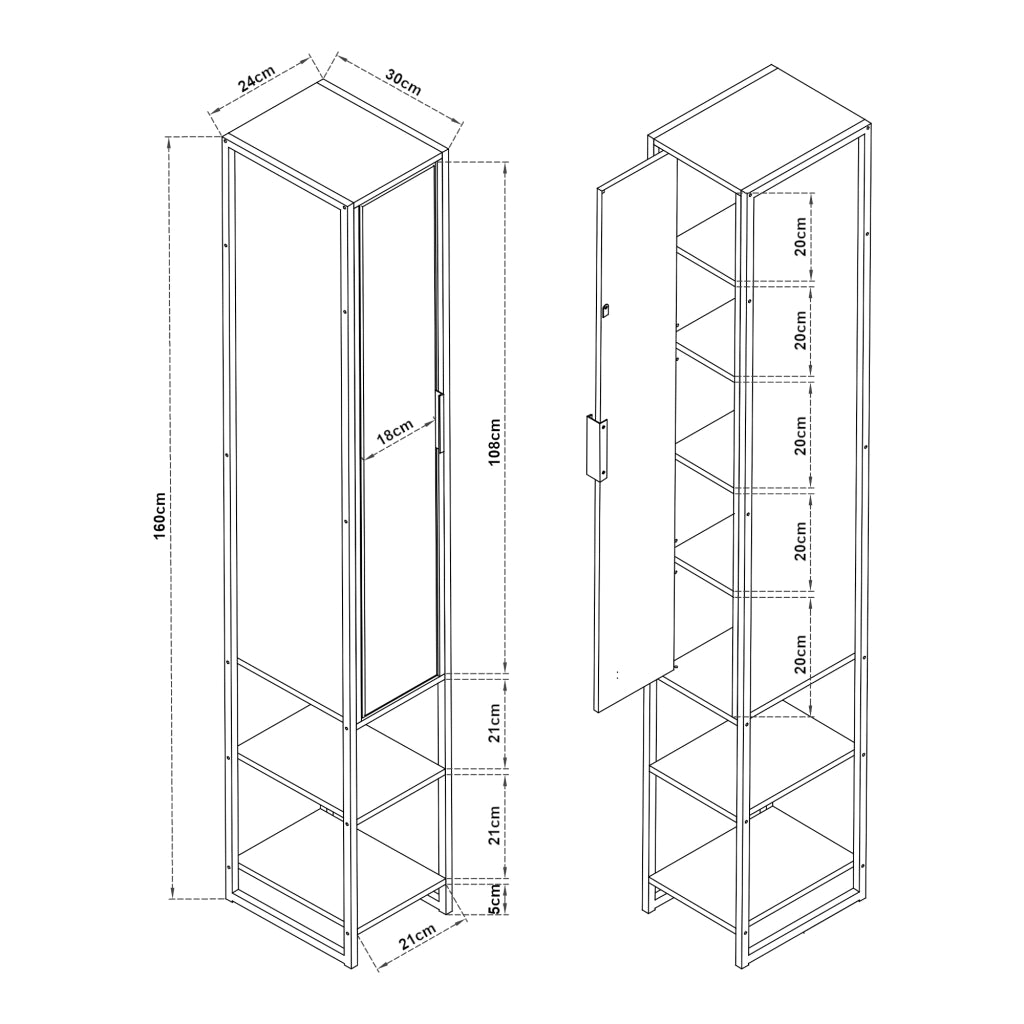 Set 4 Mobili da Bagno Namsskogan in effetto Legno Intarsiato color Noce [en.casa]