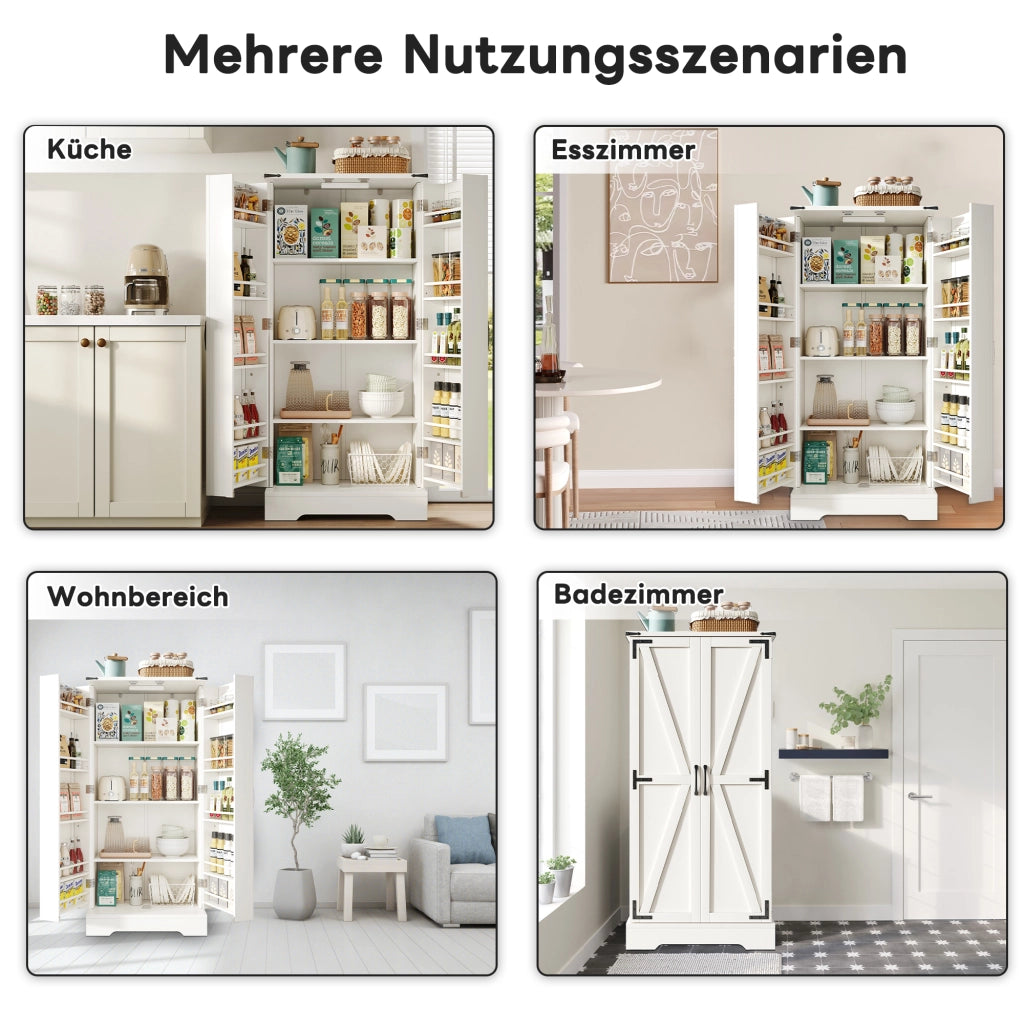 BUFFET CUCINA 60x35x128,5 cm Bianco MDF con LED