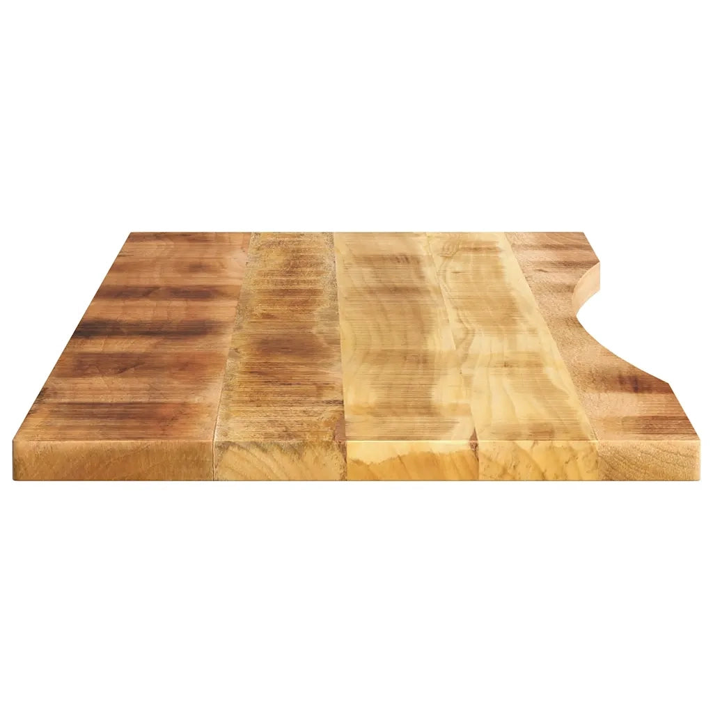 Piano Scrivania con Curva 160x50x2,5cm Massello Grezzo di Mango
