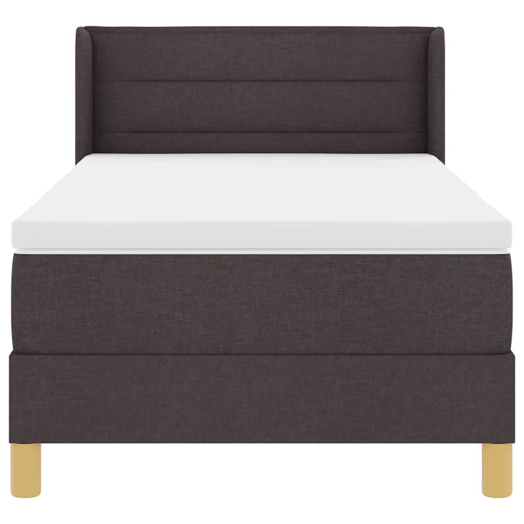 Letto a molle con materasso Marrone Scuro 190 x 90 cm Tessuto 3341205