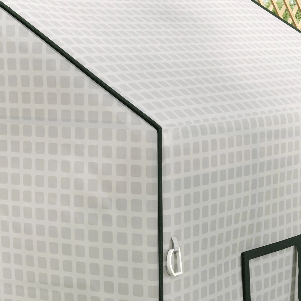 Telo di ricambio per serra in PE con protezione UV, porta avvolgibile e finestre laterali, 140 x 73 x 190 cm, bianco