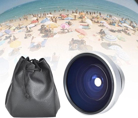 Obiettivo Fisheye Universale 37 mm per Fotocamera - Argento - Ampia Applicazione