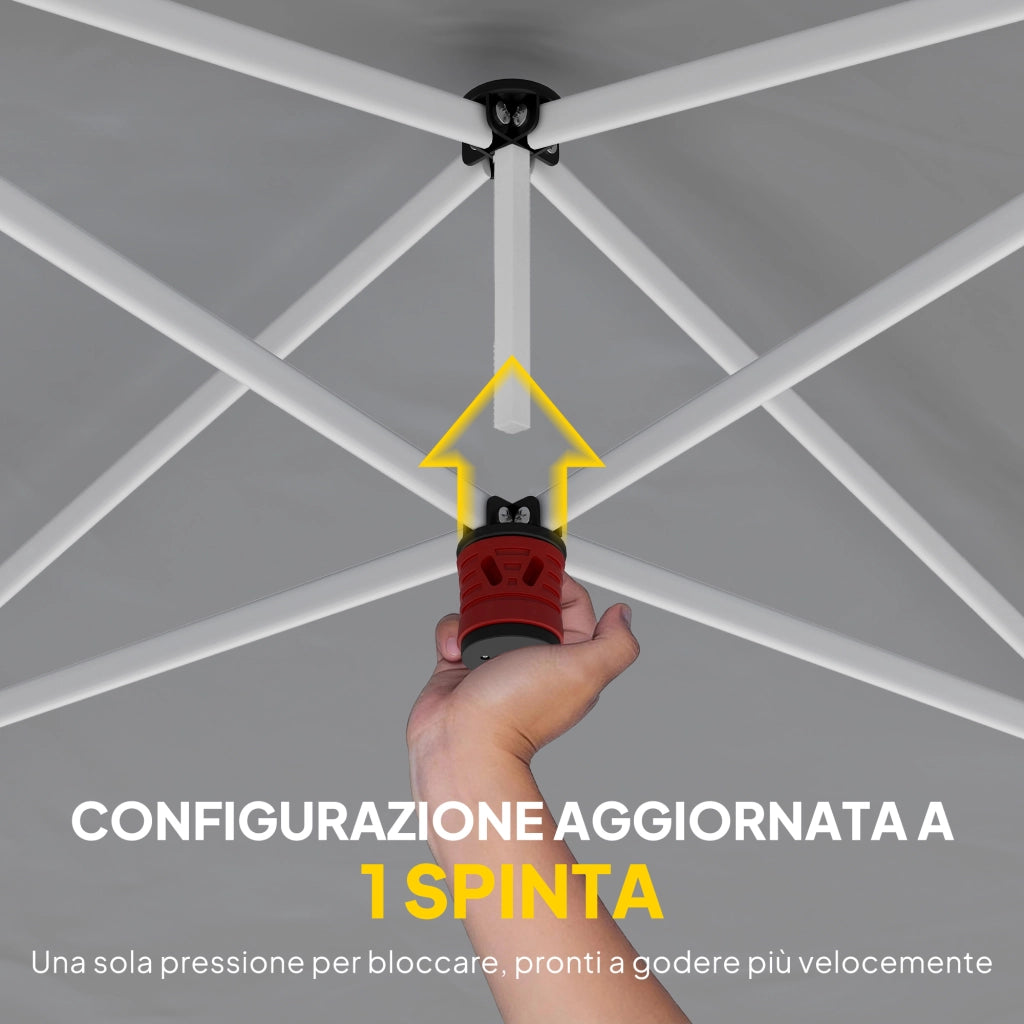 Gazebo Pieghevole 3x6 m con Pareti e Altezza Regolabile, Protezione UV 50+, Grigio Chiaro