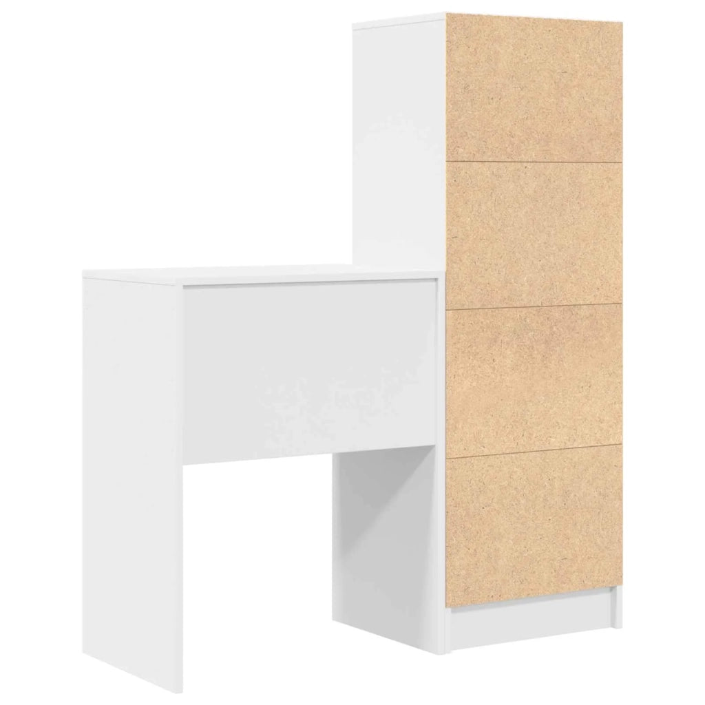 Scrivania con cassetto con lo scaffale 2 pcs Bianco 3337297
