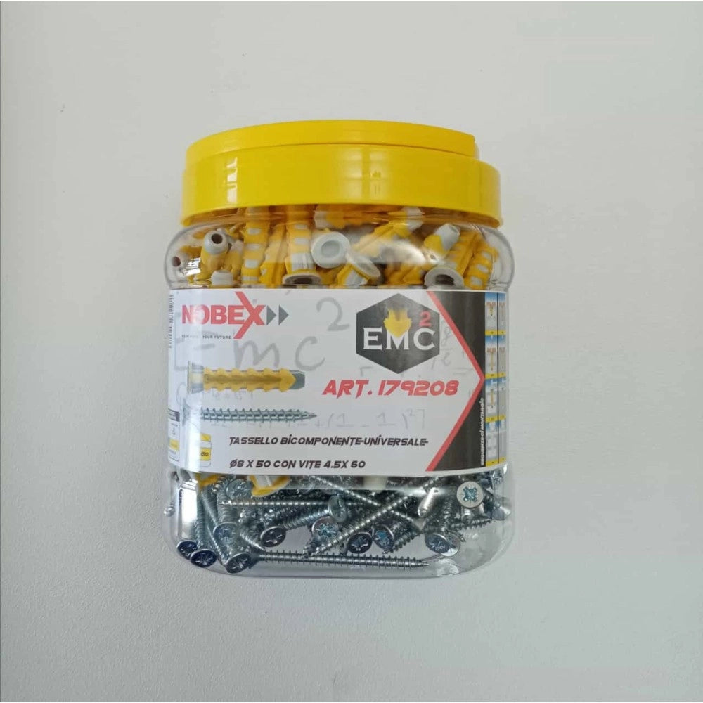 Nobex ecm2 da 8mm con vite - 150pz tassello bimateriale universale