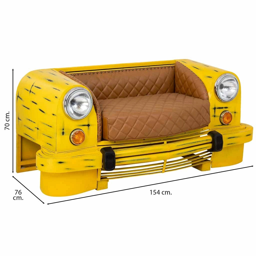 Divano auto giallo 154x76x70