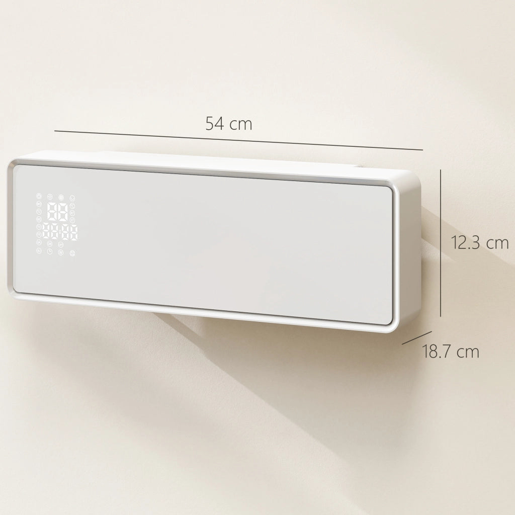 Stufa Ceramica 2000W a Parete con 3 Modalità Timer Telecomando e Blocco Bambini Bianco