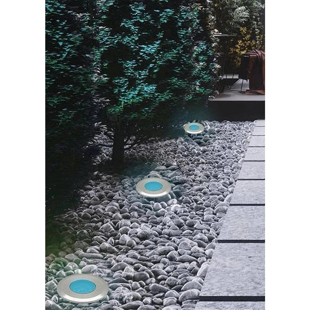 Trade Shop - Faretto Incasso Segnapasso 12v 1 Watt Luce 6500k 3000k 4000k Verde Blu Ip68 Es41 - -blu      -