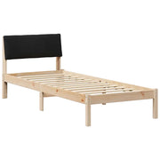 Letto singolo | Letto per adulti | Struttura del Letto con testiera Marrone e nero 75 x 190 cm