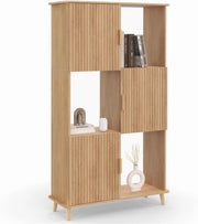 6 ripiani JULIETTE con doghe in legno color rovere e armadietto