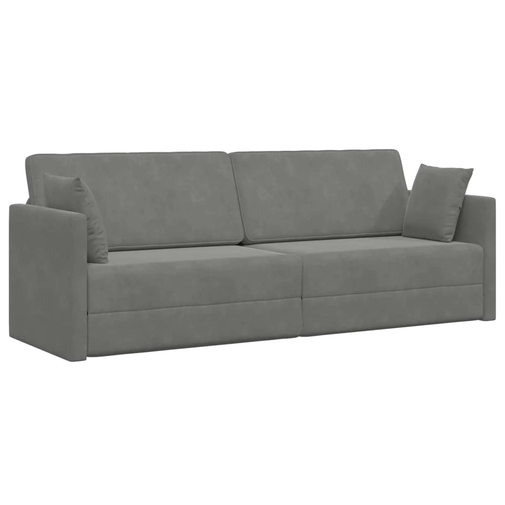 Divano-letto da pavimento Grigio scuro 213 x 70 x 77 cm Velluto 4106727
