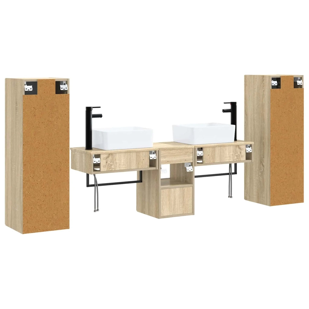 Set di mobili per il bagno 5 pz Rovere Sonoma 3405975