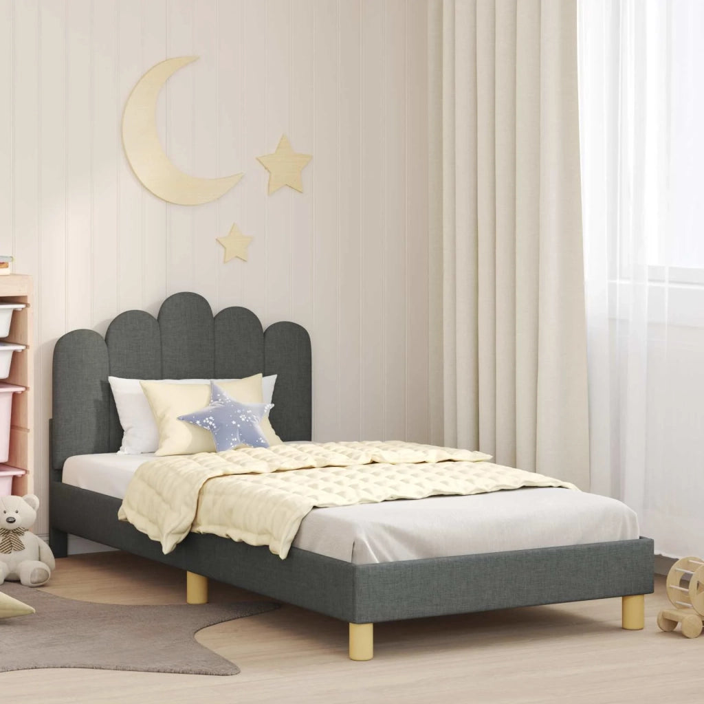 Struttura letto Bambini | Letto Infantile | Lettino con testata Grigio Scuro 90 x 190 cm