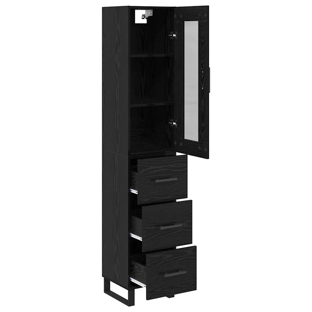 Credenza Rovere Nero 34,5 x 34 x 180 cm Legno multistrato 3416225