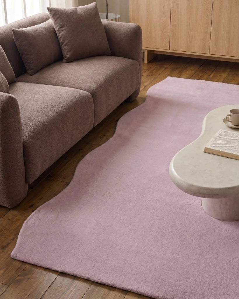 Tappeto Moderno Viola Chiaro in Ecopelliccia a Pelo Lungo 160x230cm per Soggiorno e Ingresso