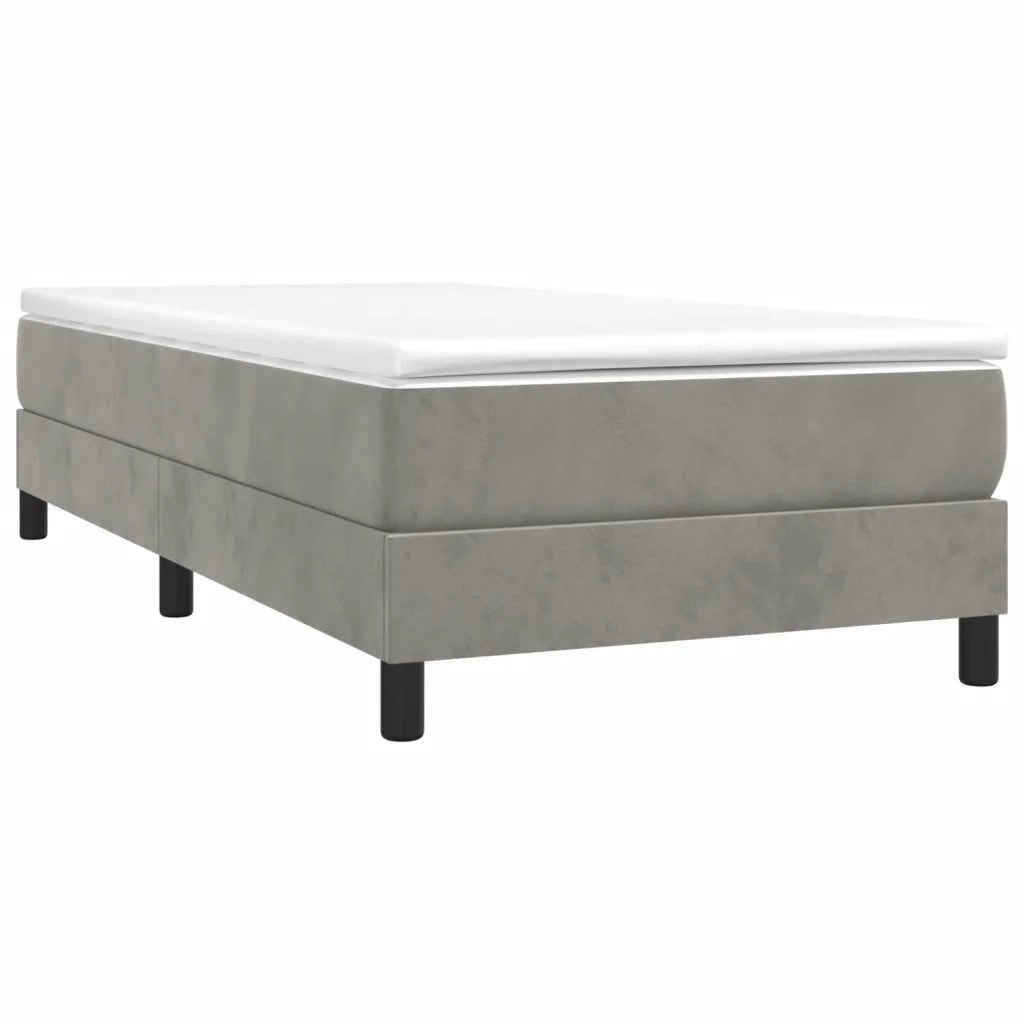 Giroletto a Molle con Materasso Grigio Chiaro 100x200cm Velluto 3144315