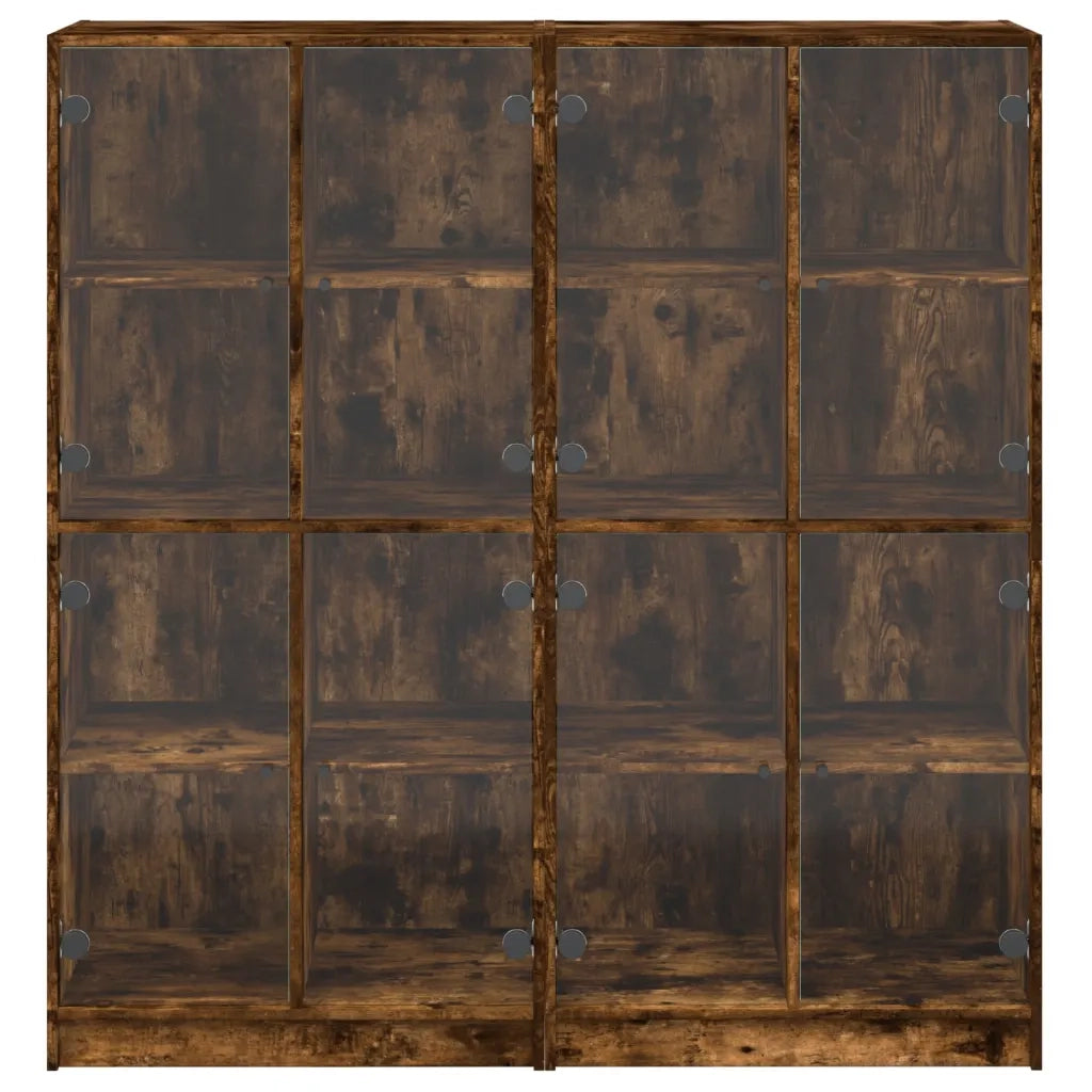 Libreria Ante Rovere Fumo 136x37x142 cm in Legno Multistrato