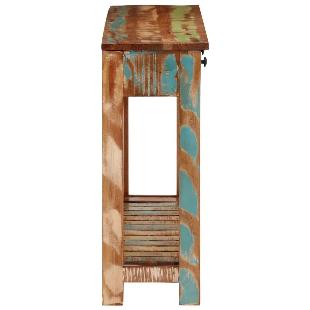 Tavolo Consolle 110x30x76 cm in Legno Massello Riciclato
