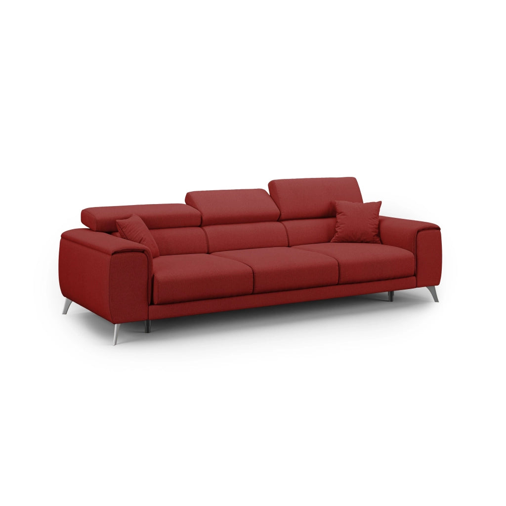 Fusion Divano con 3 sedute allungabili in tessuto smacchiabile T05 260 cm rosso