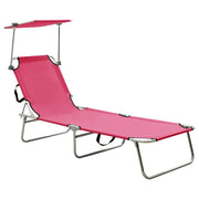 Sedia a sdraio pieghevole lettino prendisole letto da giardino mobili da giardino con baldacchino in alluminio rosa 02_0012831