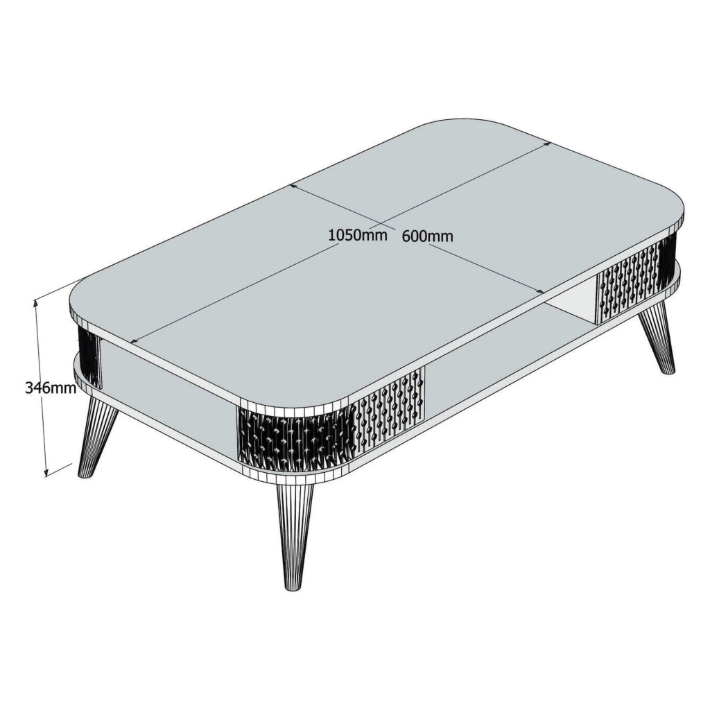 Medicina, Tavolino da Salotto un Vano, 105x60x35h cm Beige Marmo