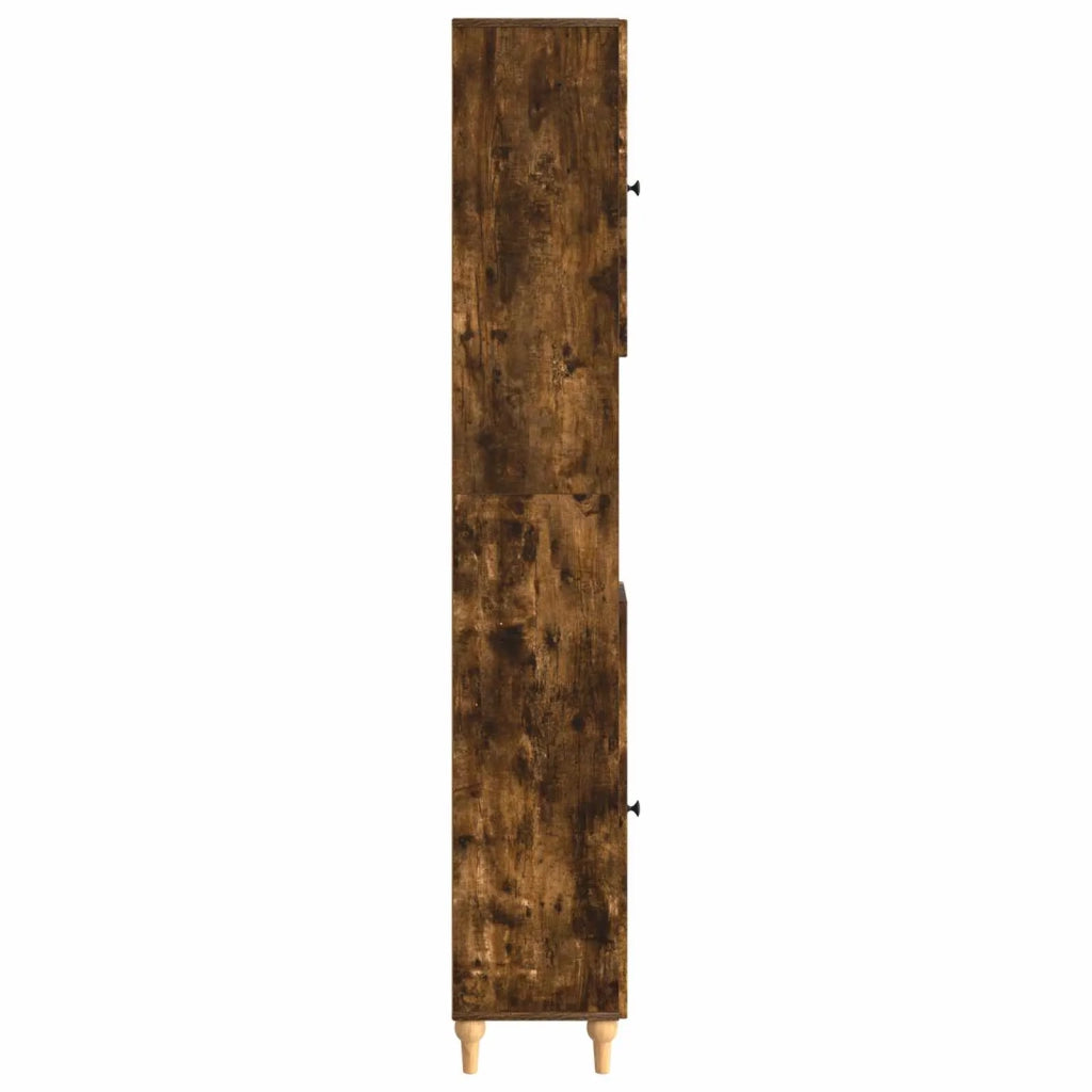 Armadio da Bagno con Ripiano Aperto ALKMAAR Rovere Fumo 896160