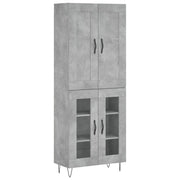 Credenza | Madia | Buffet da pranzo | Armadio da pranzo Grigio Cemento 69,5x34x180 cm in Legno Multistrato