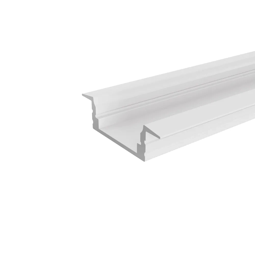 Profilo da incasso in alluminio bianco 2mt per doppia striscia led